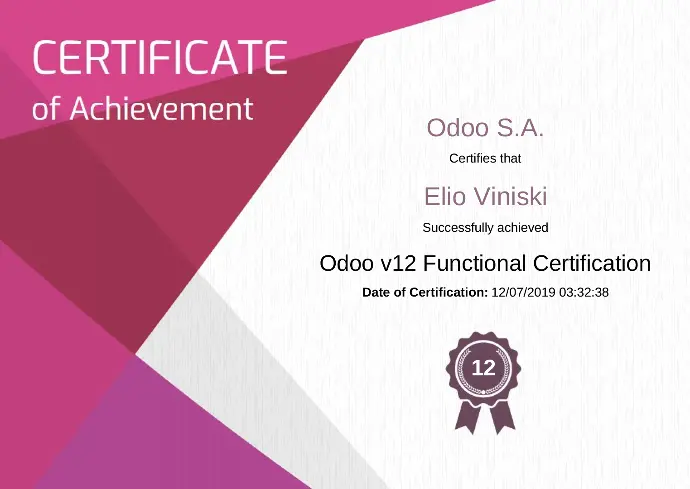 Odoo v12 Certificação Funcional - Edoo Tecnologia