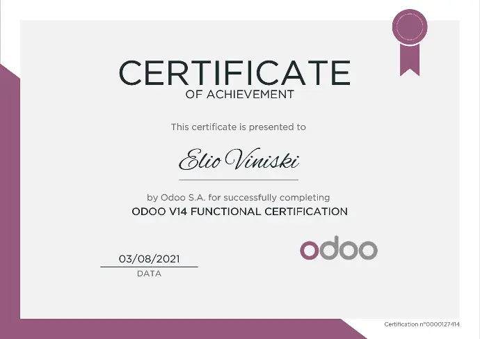 Odoo v14 Certificação Funcional - Edoo Tecnologia