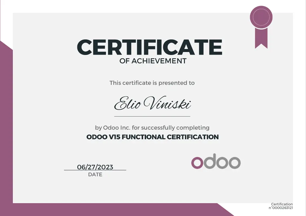 Odoo v15 Certificação Funcional - Edoo Tecnologia
