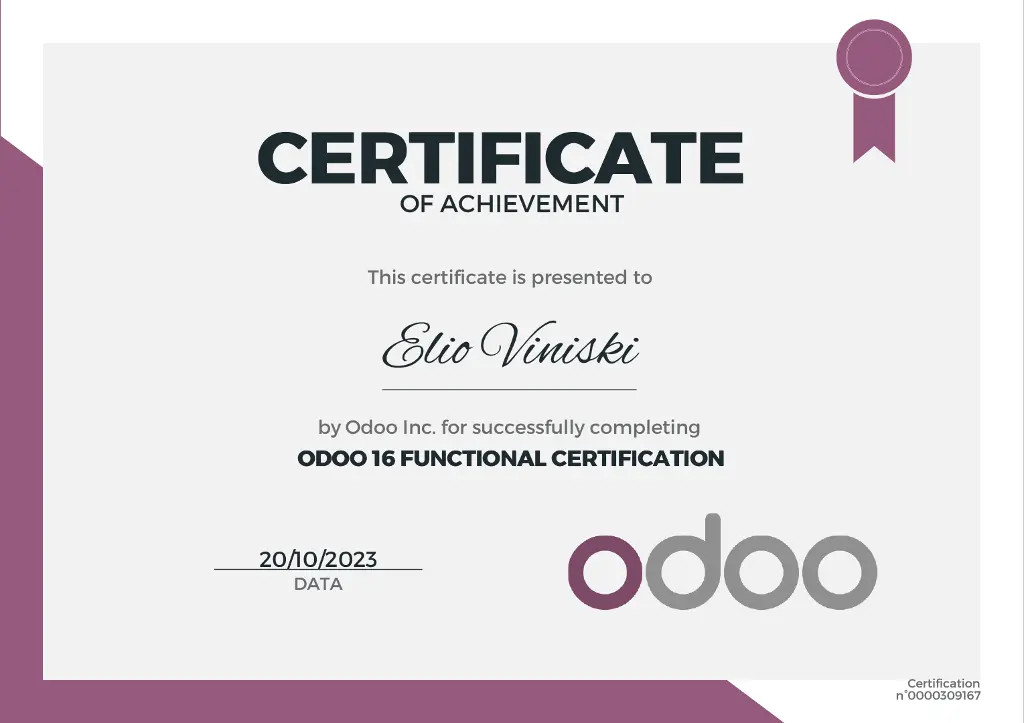 Odoo v16 Certificação Funcional - Edoo Tecnologia