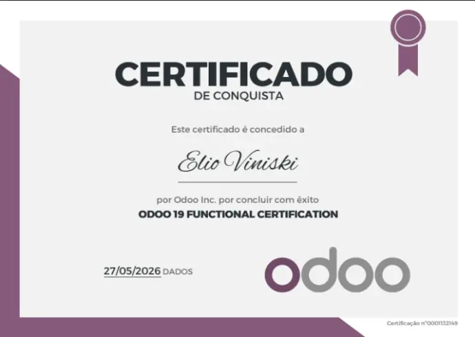 Odoo v19 Certificação Funcional - Edoo Tecnologia